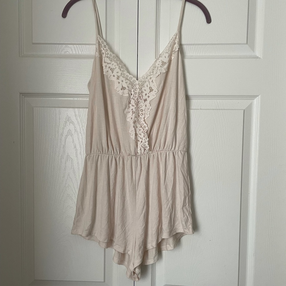 Cream sleep romper